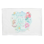 かわいい水彩画の人魚、ユニコーン、妖精 枕カバー (正面)