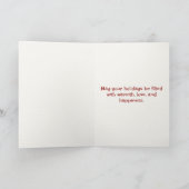 かわいい水彩画の北極クマの冬  シーズンカード (内部)