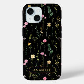 かわいい水彩画の夏の野の花のモノグラム Case-Mate iPhoneケース (裏面)