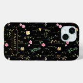 かわいい水彩画の夏の野の花のモノグラム Case-Mate iPhoneケース (裏面 (横))