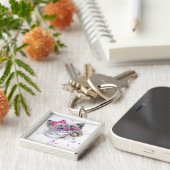 かわいい水彩画の子ネコ キーホルダー (側面)