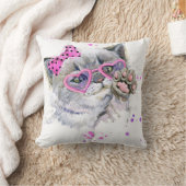 かわいい水彩画の子ネコ クッション (ブランケット)