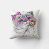 かわいい水彩画の子ネコ クッション (裏面)