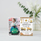 かわいい水彩画の建設テーマの子供の誕生日 ポストカード (スタンド正面)