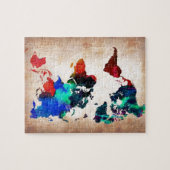 かわいい水彩画の旧世界の地図 ジグソーパズル (横)