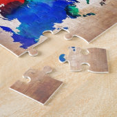 かわいい水彩画の旧世界の地図 ジグソーパズル (側面)