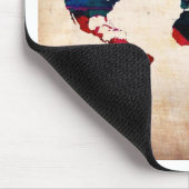 かわいい水彩画の旧世界の地図 マウスパッド (コーナー)