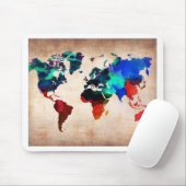 かわいい水彩画の旧世界の地図 マウスパッド (マウス)