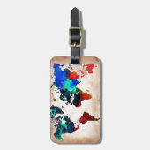 かわいい水彩画の旧世界の地図 ラゲッジタグ (正面縦)