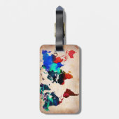 かわいい水彩画の旧世界の地図 ラゲッジタグ (裏面縦)