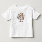 かわいい水彩画の森の動物 名前 トドラーTシャツ (正面)