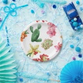 かわいい水彩画の水気が多い手描きのパターン ペーパープレート (パーティー)