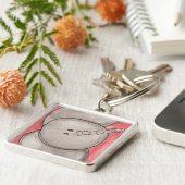 かわいい水彩画の漫画象Keychain キーホルダー (側面)