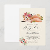かわいい水彩画の狐のベビーシャワー招待状 招待状 (正面/裏面)