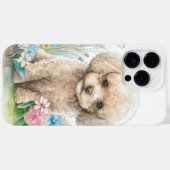 かわいい水彩画の白いプードルの子犬 Case-Mate iPhoneケース (裏面 (横))