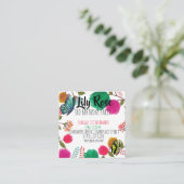 かわいい水彩画の花の蝶誕生日の招待 エンクロージャーカード (スタンド正面)