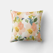 かわいい水彩画の花柄パターン クッション (裏面)