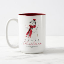 かわいい水彩画の雪だるまのクリスマスギフト