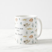 かわいい水彩画の魚のベストティーチャー コーヒーマグカップ (正面右)