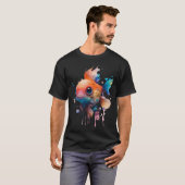 かわいい水彩画の魚 Tシャツ (正面フル)