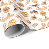 かわいい水彩画は図解入りの、写真付きのなパターンの後をつけます ラッピングペーパー (ロールコーナー)