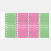 かわいい水彩白いフローラモノグラム服 ラベル (シート)