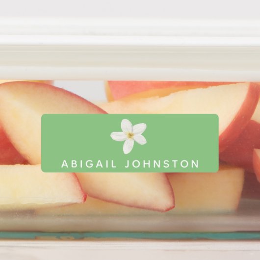 かわいい水彩白いフローラモノグラム食品 ラベル (貼付)