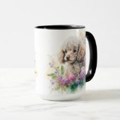 かわいい水彩白いプーフランスのドルパピー マグカップ (正面右)