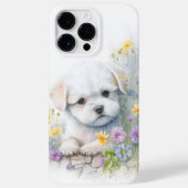 かわいい水彩白マルチーズ子犬 Case-Mate iPhoneケース (裏面)