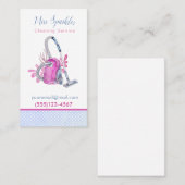 かわいい水彩真空ハウス清掃サービス 名刺 (正面/裏面)