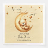 かわいい水彩眠るクマ月の赤ちゃんシャワー (正面)