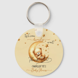 かわいい水彩眠るクマ月の赤ちゃんシャワー キーホルダー
