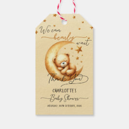 かわいい水彩眠るクマ月の赤ちゃんシャワー ギフトタグ