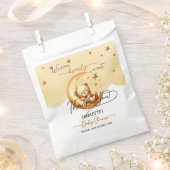 かわいい水彩眠るクマ月の赤ちゃんシャワー フェイバーバッグ (クリップ留めされた状態)