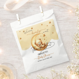 かわいい水彩眠るクマ月の赤ちゃんシャワー フェイバーバッグ