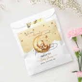 かわいい水彩眠るクマ月の赤ちゃんシャワー フェイバーバッグ (封をした状態)