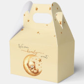 かわいい水彩眠るクマ月の赤ちゃんシャワー フェイバーボックス (裏面)