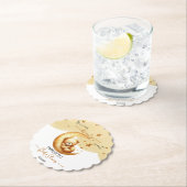 かわいい水彩眠るクマ月の赤ちゃんシャワー ペーパーコースター (インサイチュ)