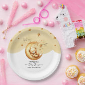 かわいい水彩眠るクマ月の赤ちゃんシャワー ペーパープレート (パーティー)
