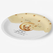 かわいい水彩眠るクマ月の赤ちゃんシャワー ペーパープレート (アングル)