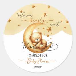 かわいい水彩眠るクマ月の赤ちゃんシャワー ラウンドシール