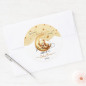 かわいい水彩眠るクマ月の赤ちゃんシャワー ラウンドシール (封筒)