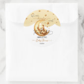 かわいい水彩眠るクマ月の赤ちゃんシャワー ラウンドシール (バッグ)