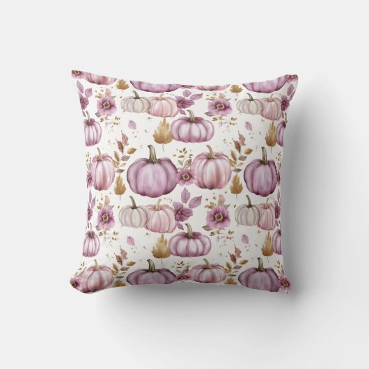 かわいい水彩秋かぼちゃ模様 クッション (正面)