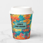 かわいい水彩秋秋の赤ちゃんシャワー 紙コップ (正面)