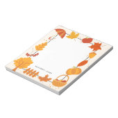 かわいい水彩秋離れの水色パーソナライズされた ノートパッド (回転)