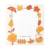 かわいい水彩秋離れの水色パーソナライズされた ノートパッド (正面)