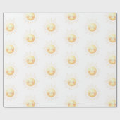 かわいい水彩笑顔の黄色いサンシャインキッズ ラッピングペーパー (フラット)