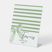 かわいい水彩緑の弓の引き立て 台座サイン (正面)