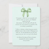 かわいい水彩緑の弓の誘い セーブザデート (裏面)